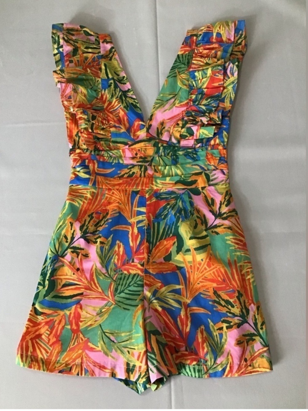 J. MARIE New Without Tags Paloma Ruffle Romper‎ Multicolored Floral Print Size S
